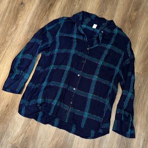 Old Navy Tunic Style Long Sleeve Button Down Shirt
